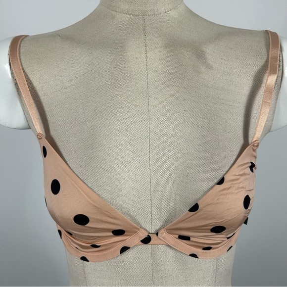 NWT Victoria secret Polka Dot Intimates Bra - Black and Tan 32D - Picture 1 of 4